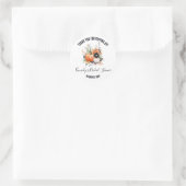 Bruidsfeest cadeau bloemboeket pompoen ronde sticker (Tas)