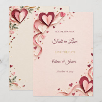 Bruidsfeest cadeau val in liefde bewaar de datum save the date
