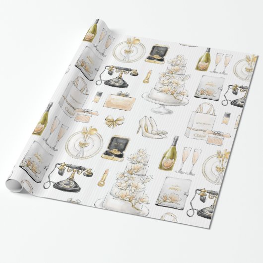 Bruidsfeest cadeau voor Magnolia bruiloft Cadeaupapier (Uitgerold)