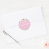 Bruidsfeest cadeau witte bloesem dank je ronde sticker (Envelop)