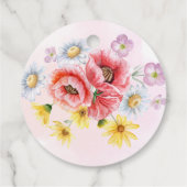 Bruidsfeest cadeautje wilde madelief klaproos gesc bedankjes labels (Achterkant)