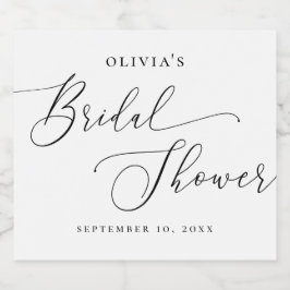 Bruidsfeest Champagne | Elegante Minimale Schrift Sparkling Wijnetiket