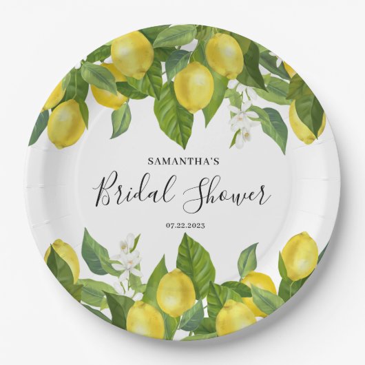 Bruidsfeest citroen citrus papieren bord (Voorkant)