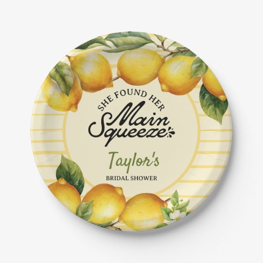 Bruidsfeest Citroen Papieren Bordje (Voorkant)