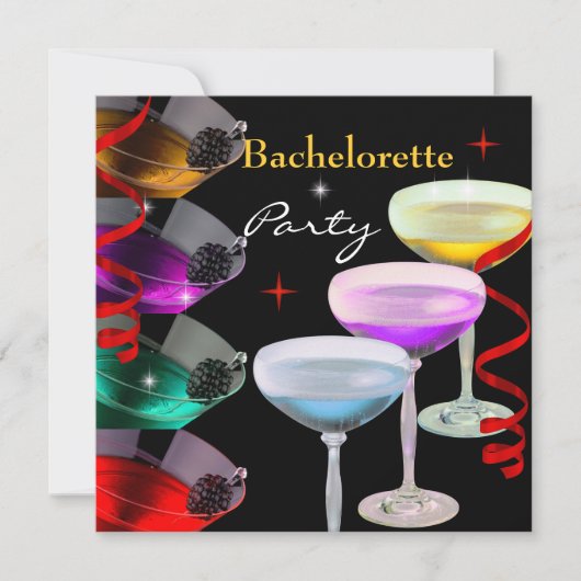 Bruidsfeest Cocktails Champagne Kaart (Voorkant)