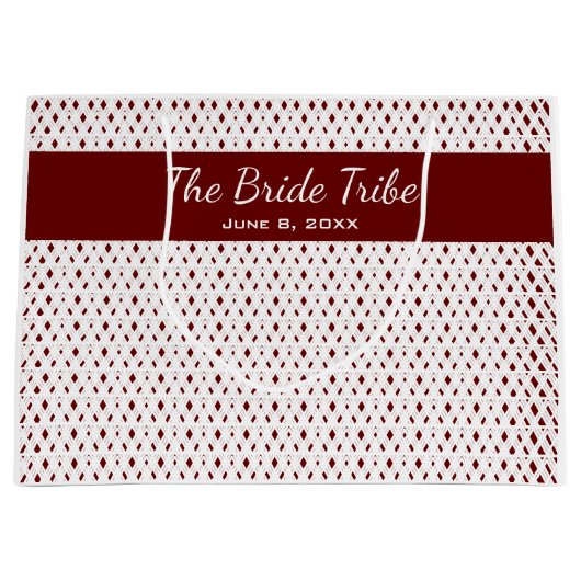 Bruidsfeest Custom Dark Red & White Groot Cadeauzakje (Voorkant)