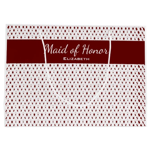 Bruidsfeest Custom Dark Red & White Groot Cadeauzakje (Achterkant)