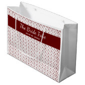 Bruidsfeest Custom Dark Red & White Groot Cadeauzakje (Voorkant Gekanteld)