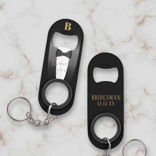 Bruidsfeest Dank Je Bruidsman Sleutelhanger Flesop Mini Flessenopener