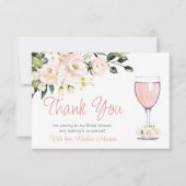 Bruidsfeest Dank Je Card Blush Bloem Bedankkaart (Voorkant)