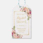 Bruidsfeest Dank Je Elegante Chic Bloemen Cadeaulabel (Voorkant)