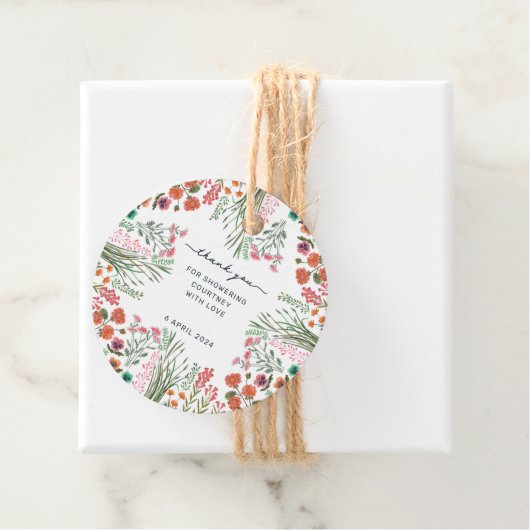 Bruidsfeest Dank Je voor de Wilde Bloemen Bedankjes Labels (In situ)