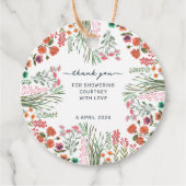 Bruidsfeest Dank Je voor de Wilde Bloemen Bedankjes Labels (Voorkant)