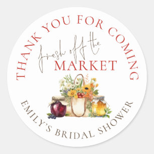 Bruidsfeest Dank Je Wel Fresh Off The Market Ronde Sticker