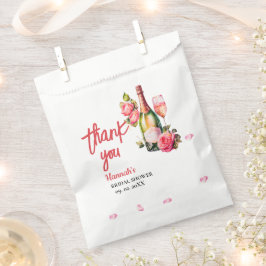 Bruidsfeest Dank je wel met Bloemen en Prosecco Bedankzakje