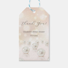 Bruidsfeest Dank Je Wel met Parels Cadeaulabel