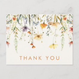 Bruidsfeest Dank Je Wel met Wilde Bloemen Briefkaart