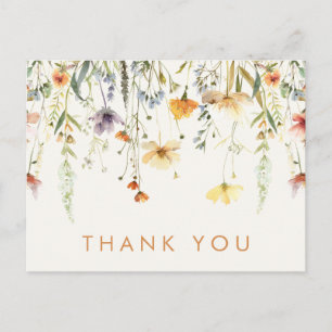 Bruidsfeest Dank Je Wel met Wilde Bloemen Briefkaart