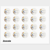 Bruidsfeest Dank Je Wel met Wilde Bloemen Ronde Sticker (Vel)