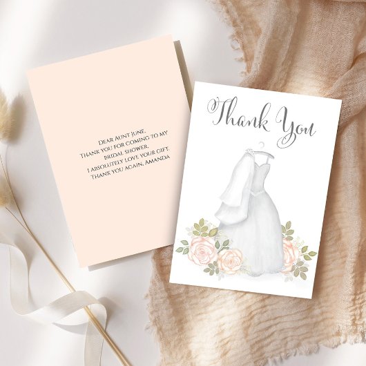 Bruidsfeest Dank Je Wel Trouwjurk Bedankkaart