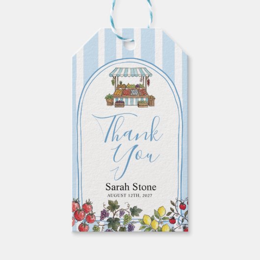 Bruidsfeest Dank Je Wel Vers Off The Market Cadeaulabel (Voorkant)