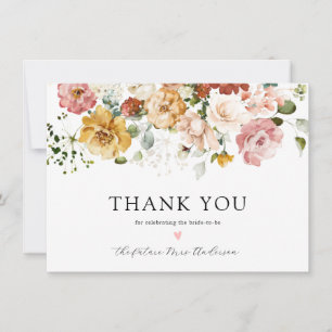 Bruidsfeest Dank Je Wel Vintage Bloemen Bedankkaart