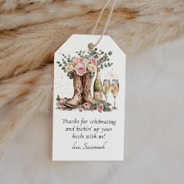Bruidsfeest Dankbetuiging Favor met Laarzen en Bub Cadeaulabel