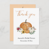 Bruidsfeest Dankkaart voor Herfst met Pompoen Bedankkaart (Voorkant / Achterkant)