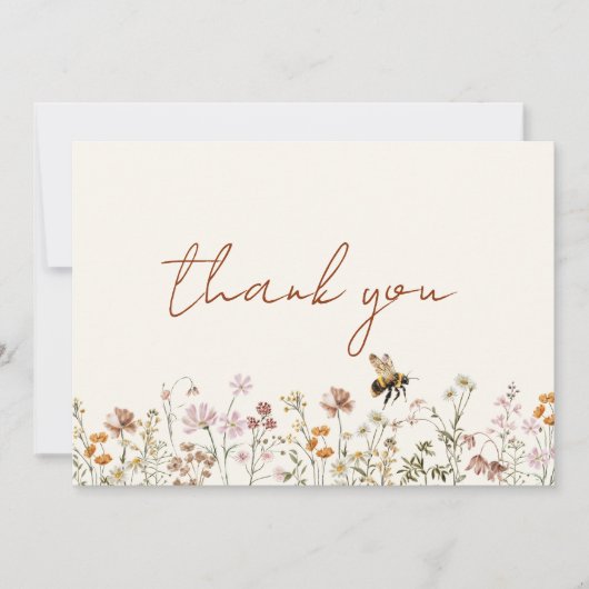 Bruidsfeest Dankkaart voor Wilde Bijen Bedankkaart (Voorkant)