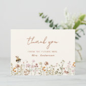 Bruidsfeest Dankkaart voor Wilde Bijen Bedankkaart (Staand voorkant)
