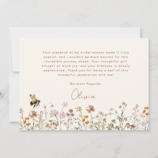 Bruidsfeest Dankkaart Wilde Bij Bedankkaart (Achterkant)