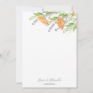 Bruidsfeest Dankkaartjes Botanische Bloemen Bedankkaart