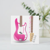 Bruidsfeest Dansfeest Hot Roze Elektrische Gitaar Kaart (Staand voorkant)