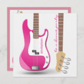 Bruidsfeest Dansfeest Roze Elektrische Gitaar Kaart (Voorkant / Achterkant)