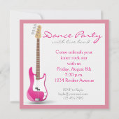 Bruidsfeest Dansfeest Roze Elektrische Gitaar Kaart (Achterkant)