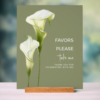 Bruidsfeest Delicate Calla Lilies | Acryl Bord