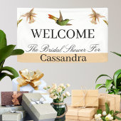 Bruidsfeest | Elegante Kolibrie Waterverf Spandoek