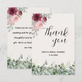 Bruidsfeest Eucalyptus Bloemen Bedankkaart (Voorkant / Achterkant)