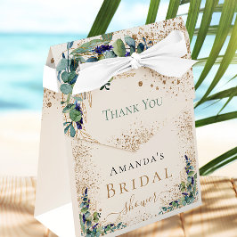 Bruidsfeest eucalyptus glitters bedankt bedankdoosjes