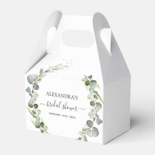 Bruidsfeest Eucalyptus Groene Vetplant Bedankdoosjes (Voorkant Zijde)