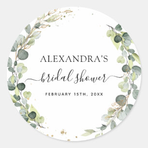 Bruidsfeest Eucalyptus Groene Vetplant Ronde Sticker