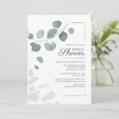 Bruidsfeest Eucalyptus Script Groene Vetplant Kaart (Staand voorkant)