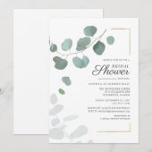 Bruidsfeest Eucalyptus Script Groene Vetplant Kaart (Voorkant / Achterkant)