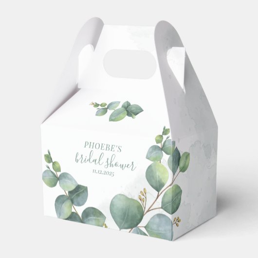 Bruidsfeest Eucalyptus Succulent Botanisch Bedankdoosjes (Voorkant Zijde)