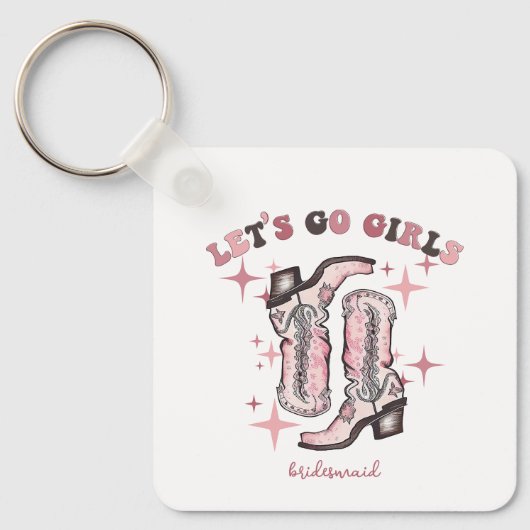 Bruidsfeest Favor Laten we gaan, meiden Sleutelhanger (Voorkant)