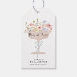 Bruidsfeest Favor met Bloemen en Prosecco Cadeaulabel