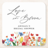 Bruidsfeest Favor met Wilde Bloemen Kartonnen Onderzetters (Voorkant)