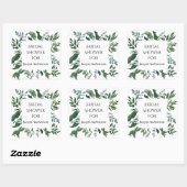 Bruidsfeest Favor Seal Smaragd Bosblad Vierkante Sticker (Vel)