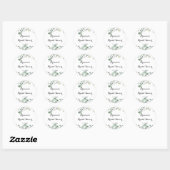 Bruidsfeest Favoriet Eucalyptus Loof Ronde Sticker (Vel)