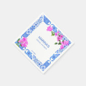 Bruidsfeest favors Blauwe Tegel Bougainvillea  Servet (Hoek)